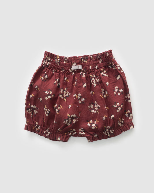 Classic Floral Flannel Bloomer, Wine