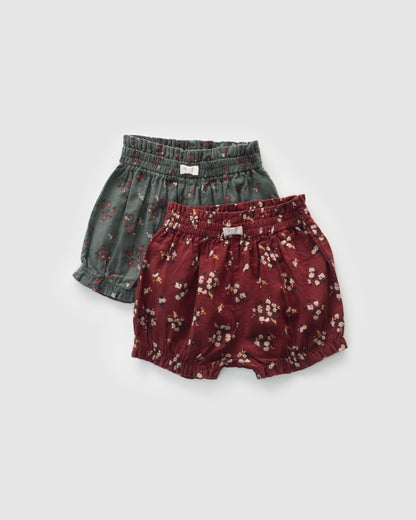 Classic Floral Flannel Bloomer, Wine