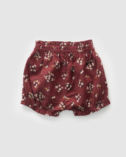 Classic Floral Flannel Bloomer, Wine