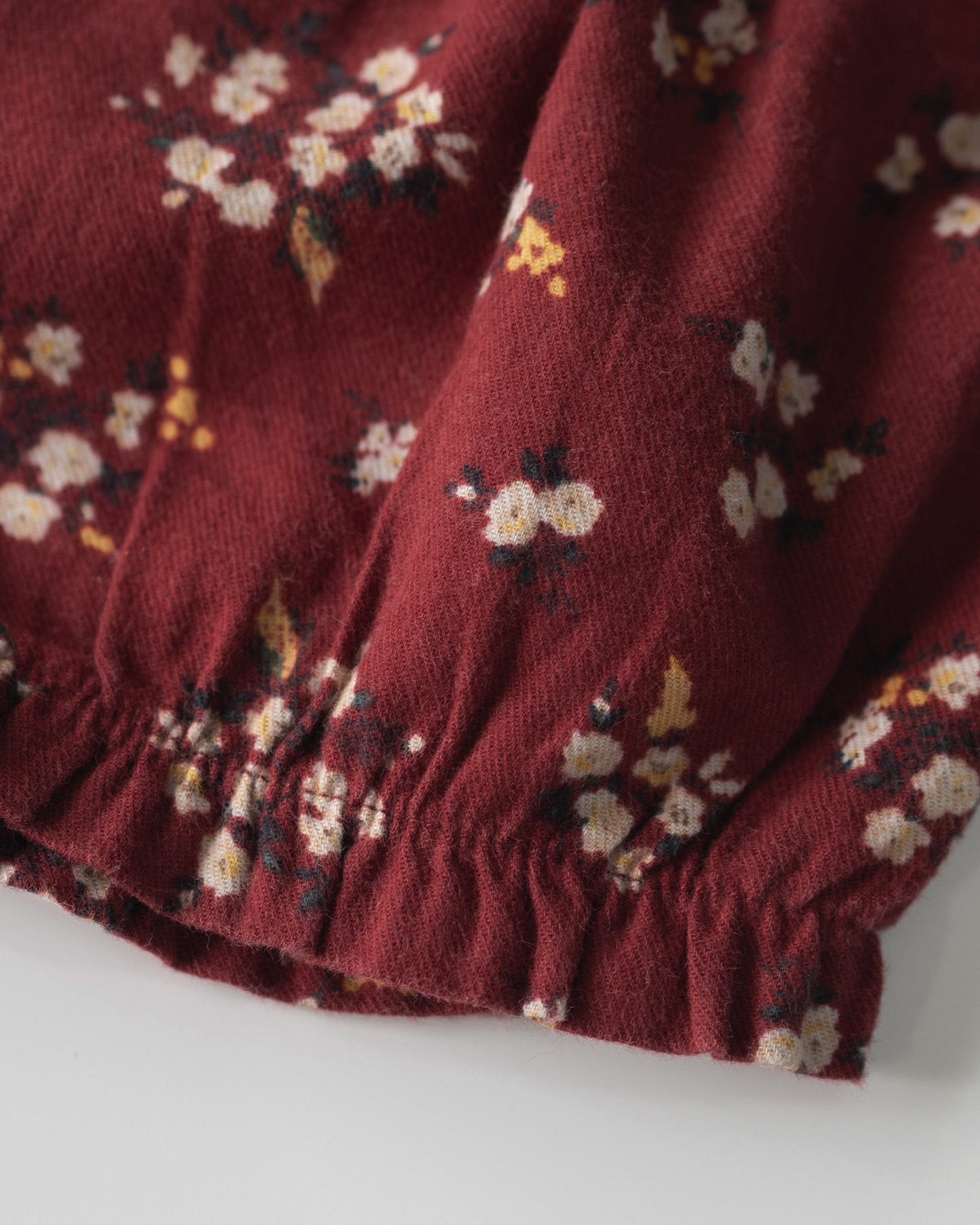 Classic Floral Flannel Bloomer, Wine