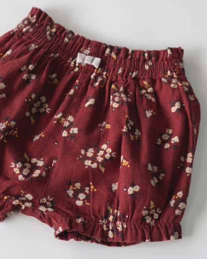 Classic Floral Flannel Bloomer, Wine