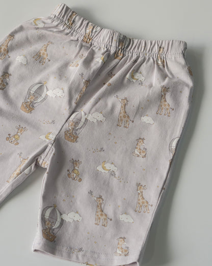 Crew Neck T-Shirt & Shorts Loungewear, Giraffes