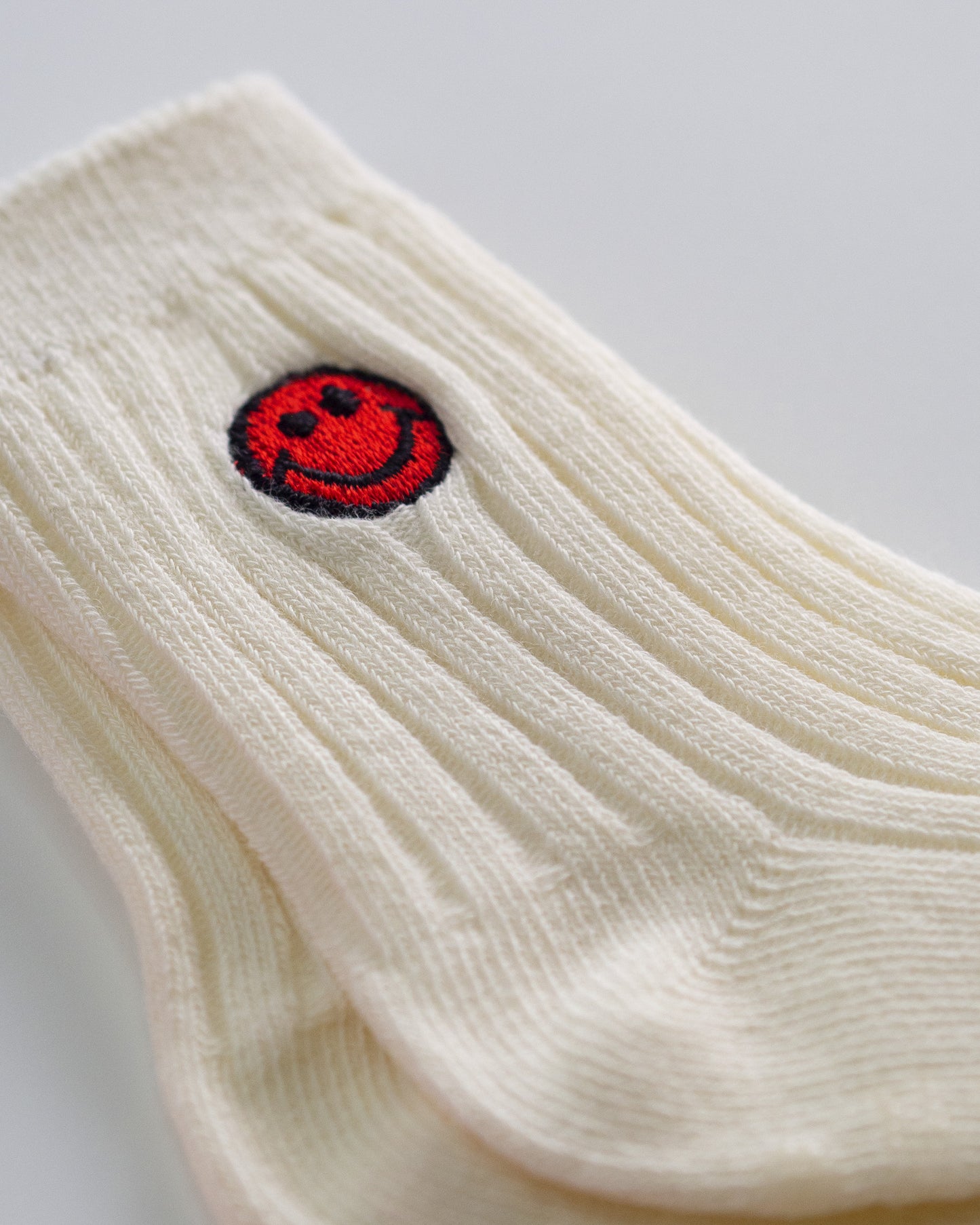 Pack of Three - Non-slip Neon Cotton Knit Socks, Embroidered Smiley, Bundle B