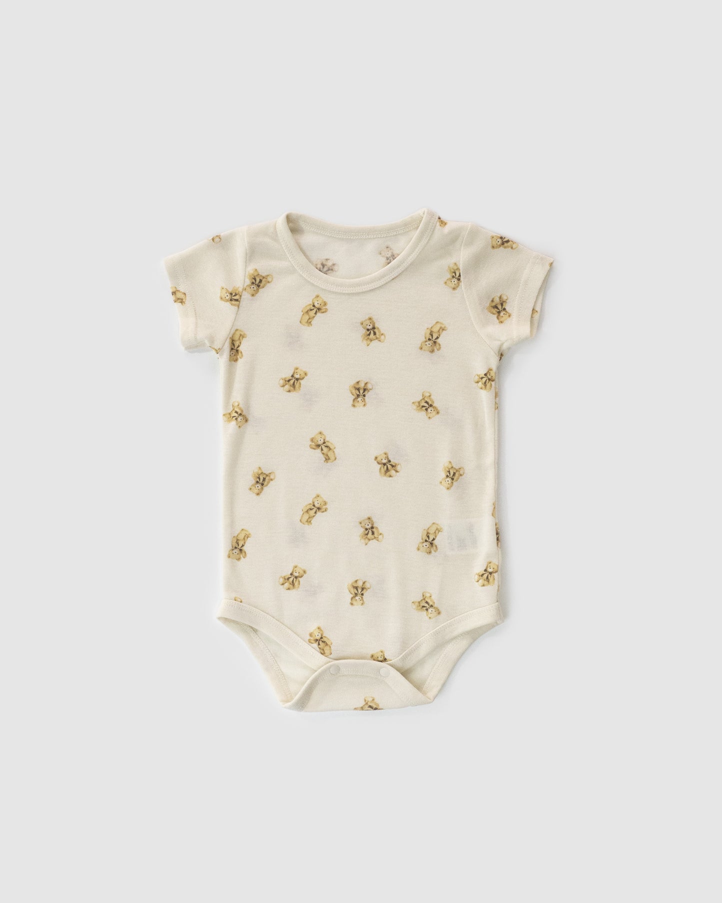 Pack of Three - Short Sleeve Bodysuit, Teddy Bear