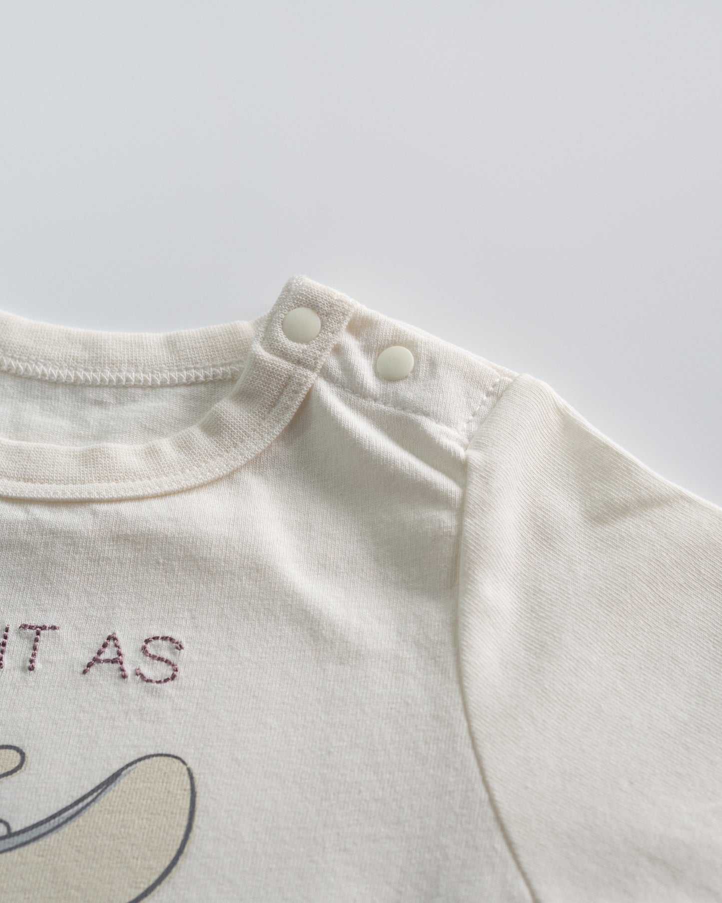 Dumbo Bodysuit with Embroidered Text, Cream