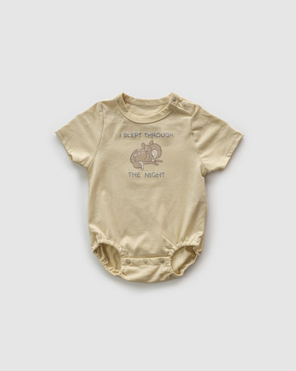 Bambi Bodysuit with Embroidered Text, Butter