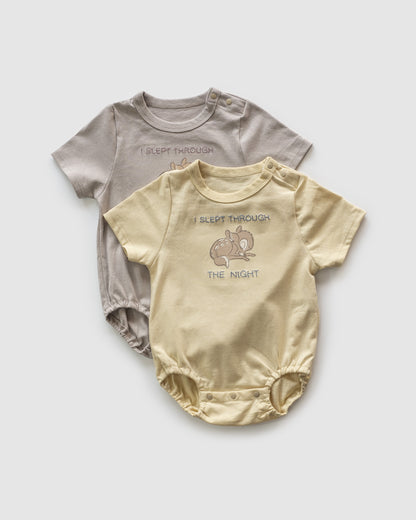 Bambi Bodysuit with Embroidered Text, Butter