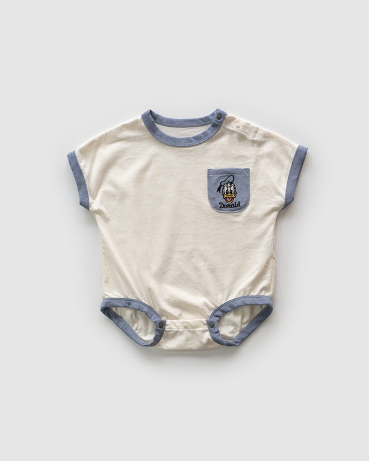 Embroidered Donald Duck Bodysuit with Pocket