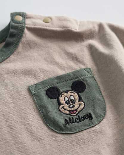 Embroidered Mickey Mouse Bodysuit with Pocket