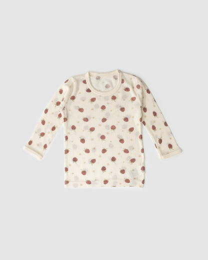 Pack of Two - Waffle Long Sleeve T-Shirt, Daisy and Fruits