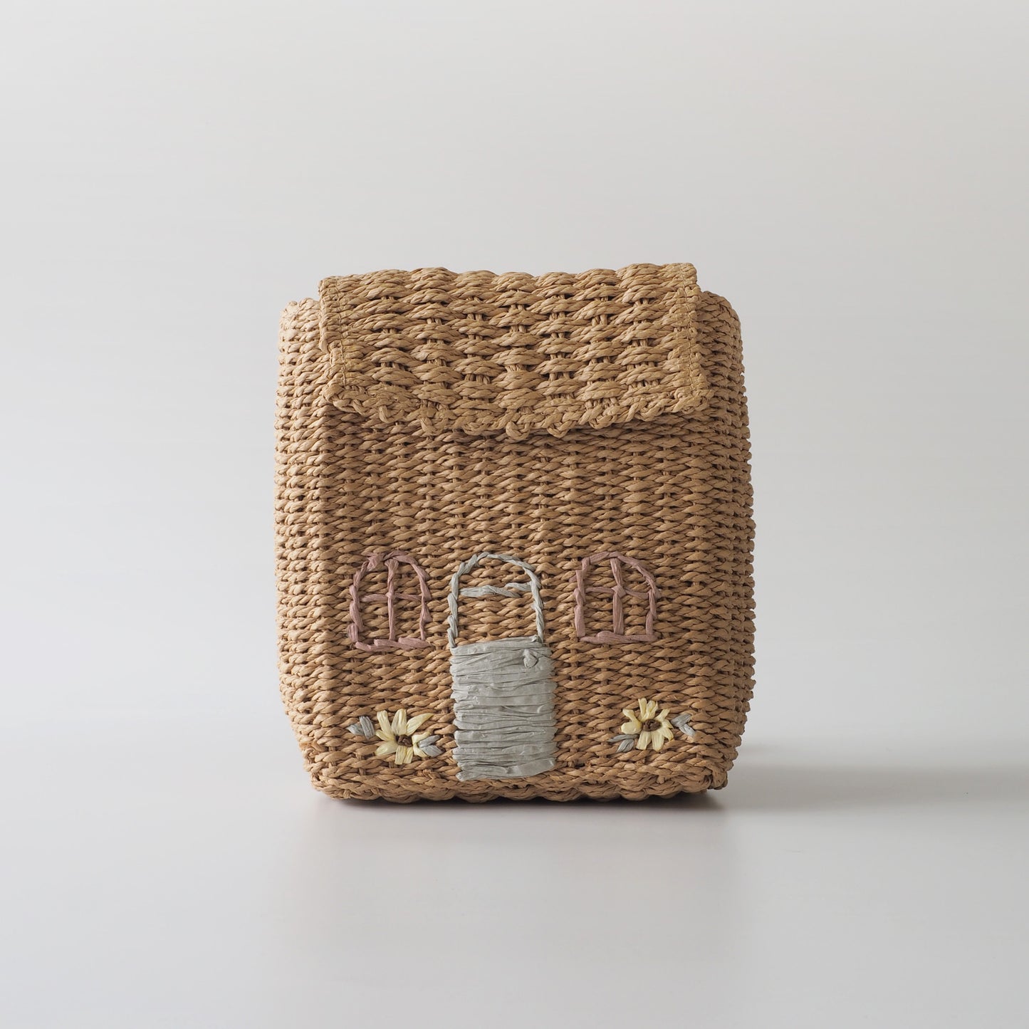 House Straw Woven Backpack