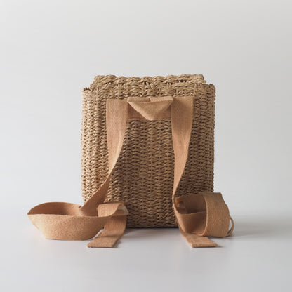 House Straw Woven Backpack