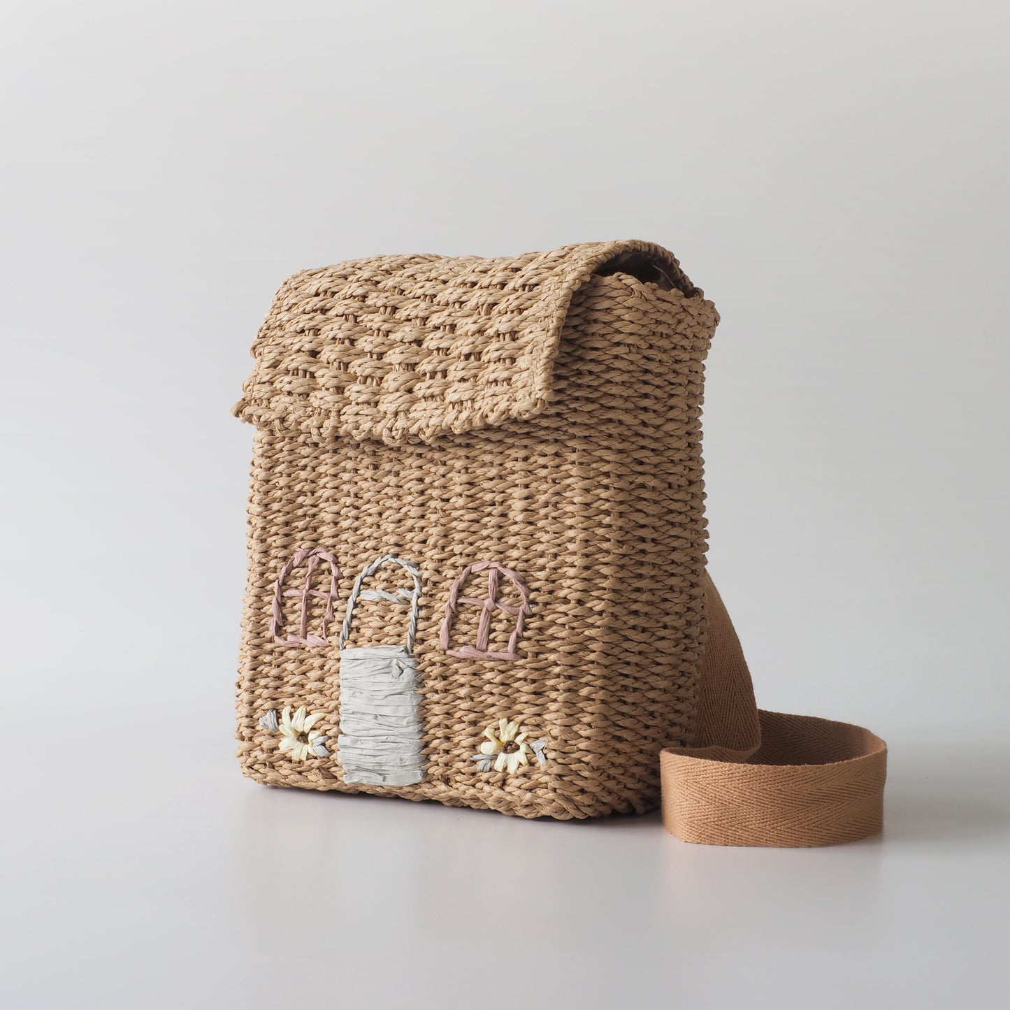 House Straw Woven Backpack