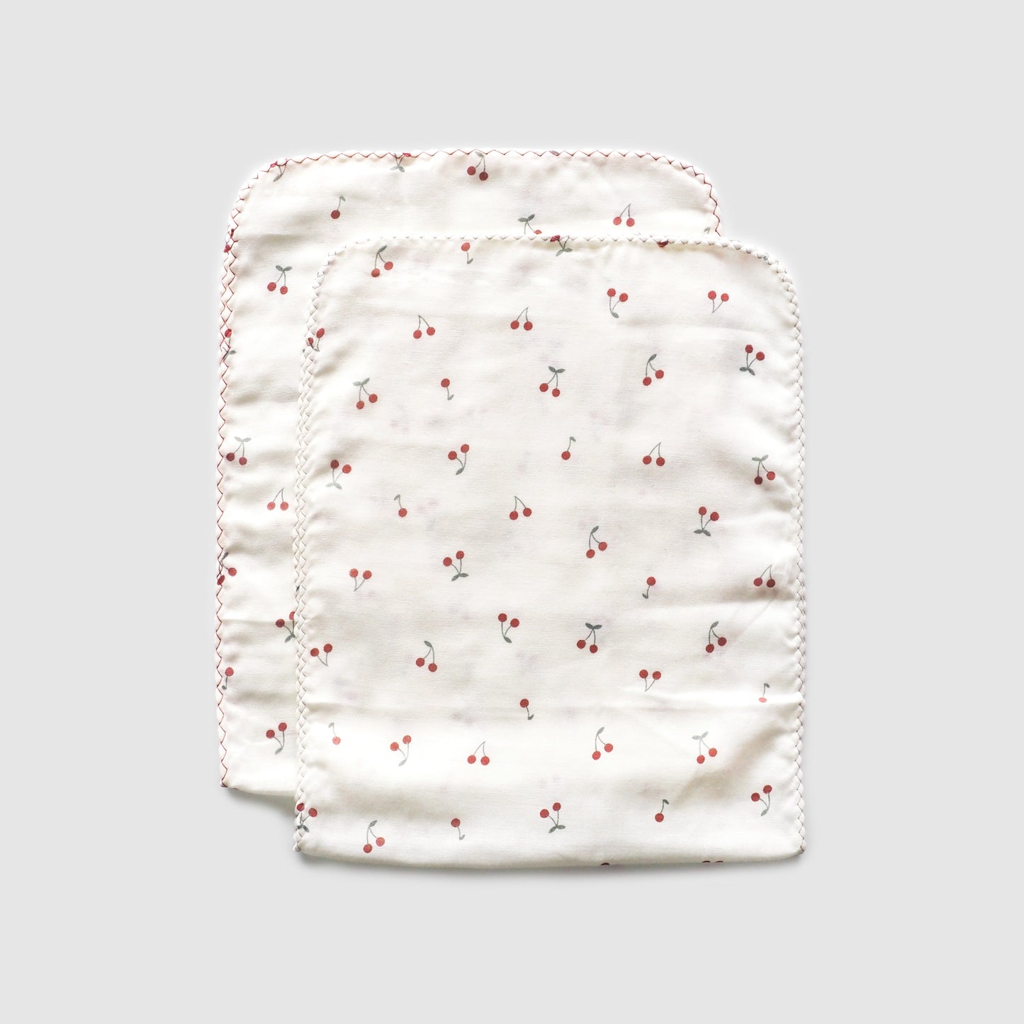 Pack of Two - Cotton Burp Towels, Cherry