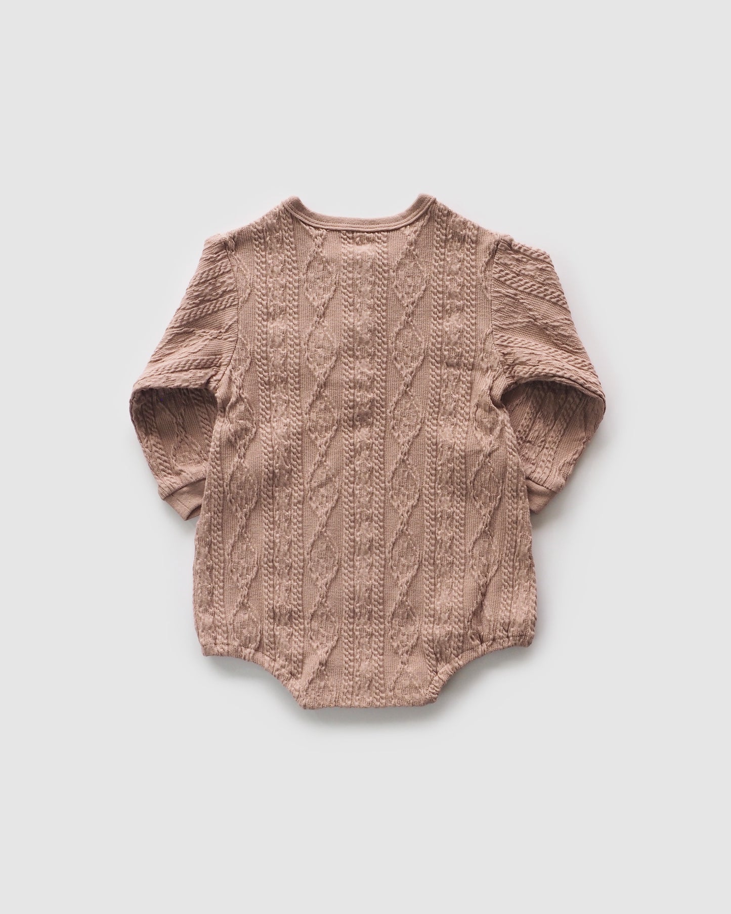 Knitted Long Sleeve Bodysuit, Terracotta