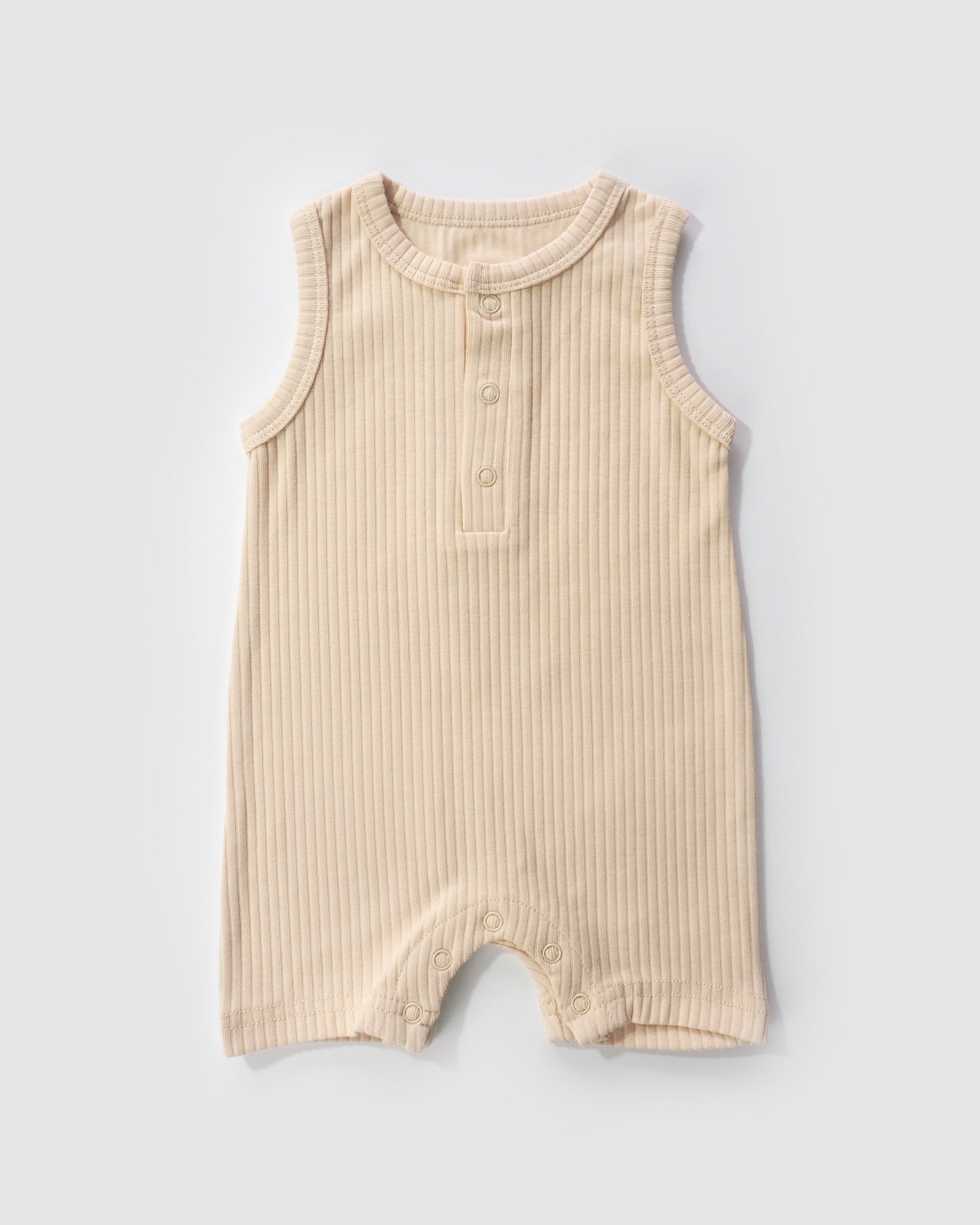 Organic Sleeveless Romper, Cream