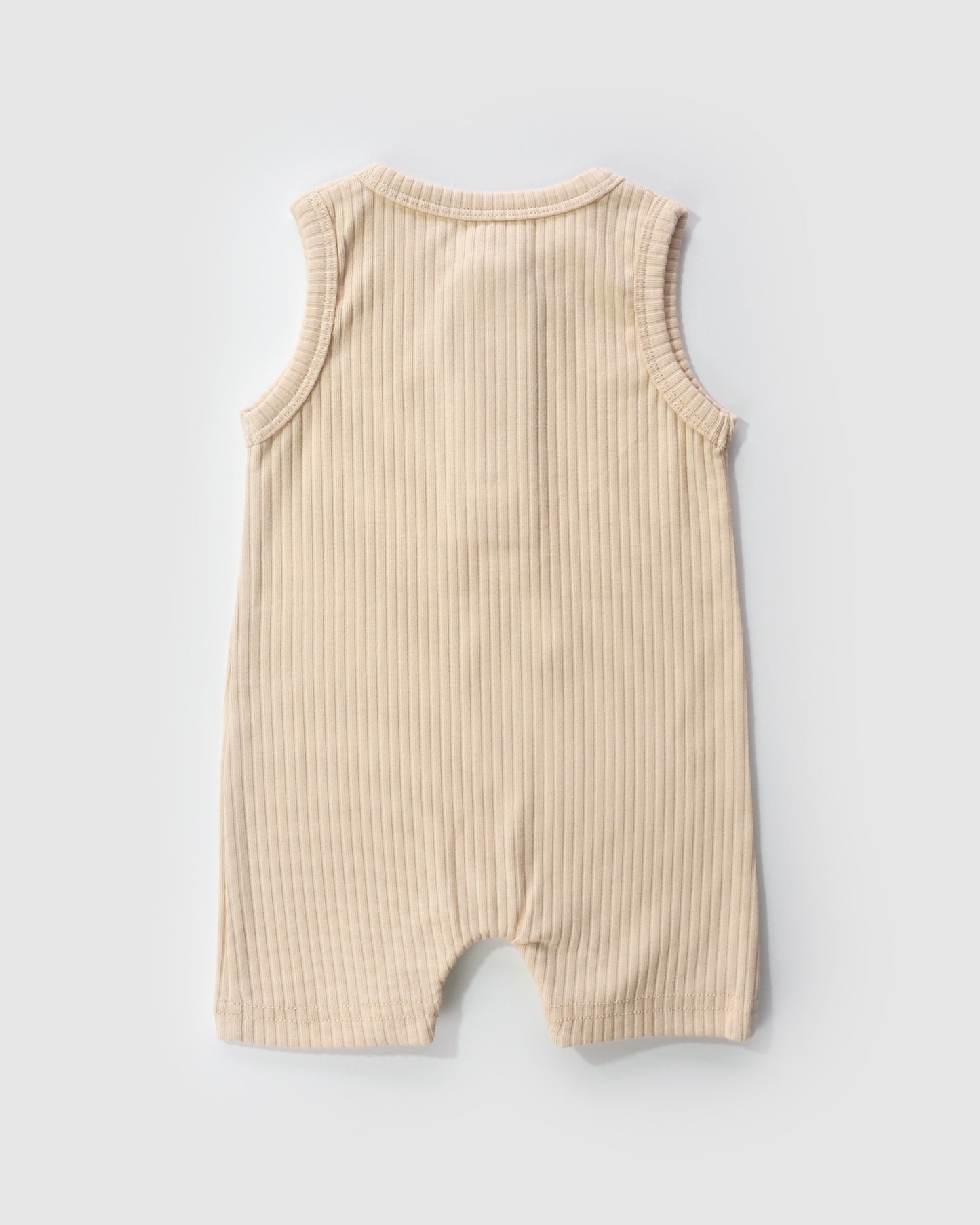 Organic Sleeveless Romper, Cream