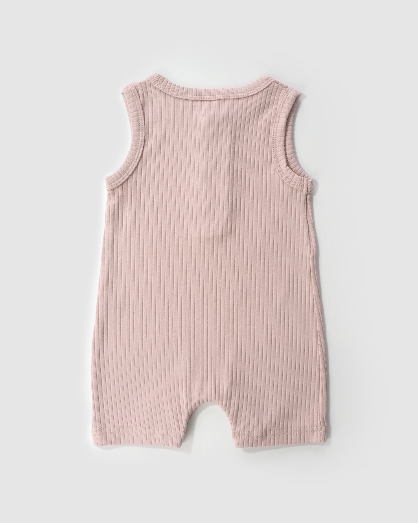 Organic Sleeveless Romper, Powder Pink