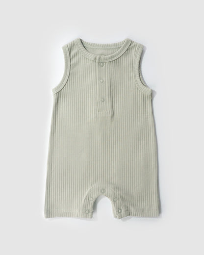 Organic Sleeveless Romper, Sage