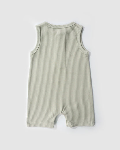 Organic Sleeveless Romper, Sage