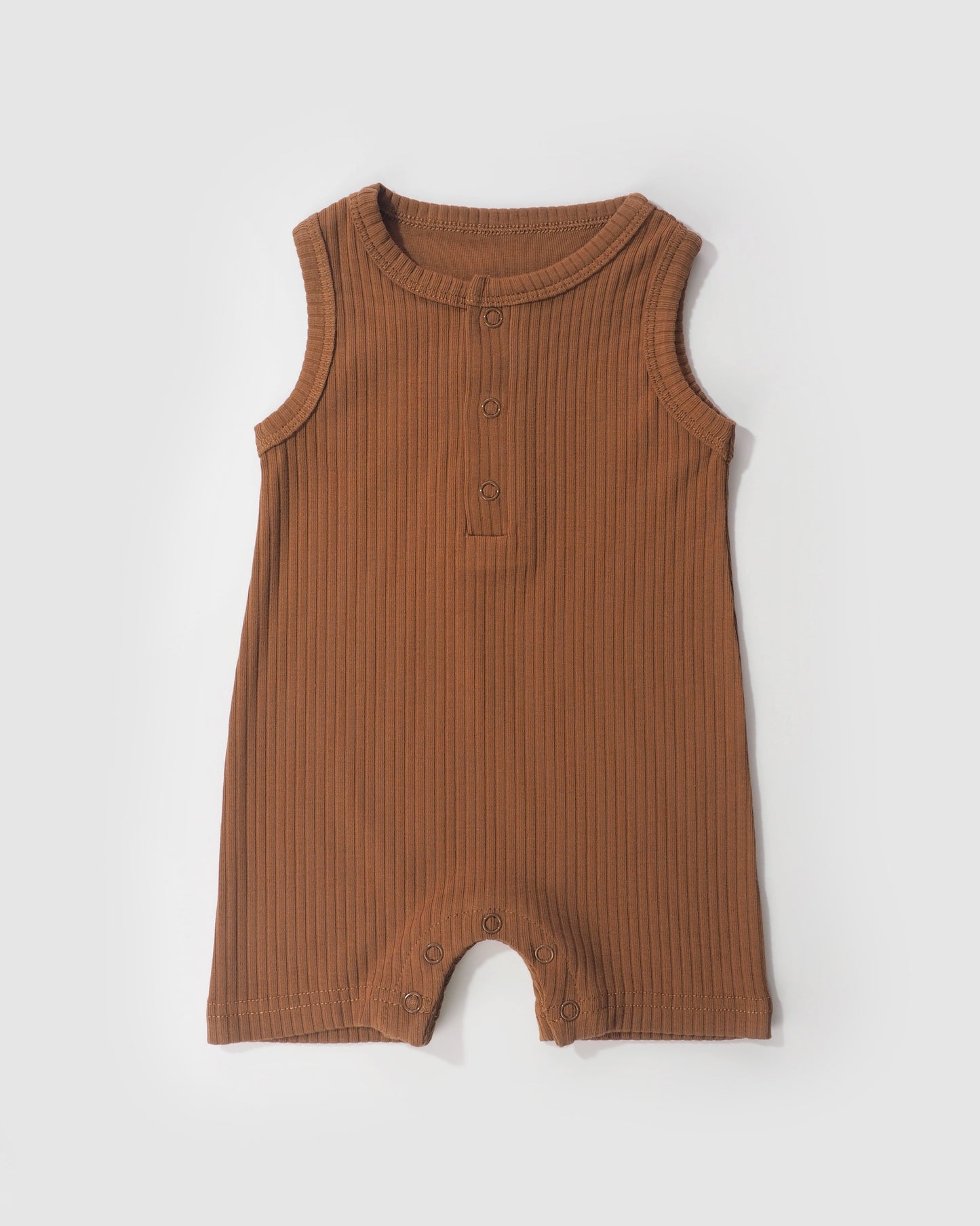 Organic Sleeveless Romper, Gingerbread