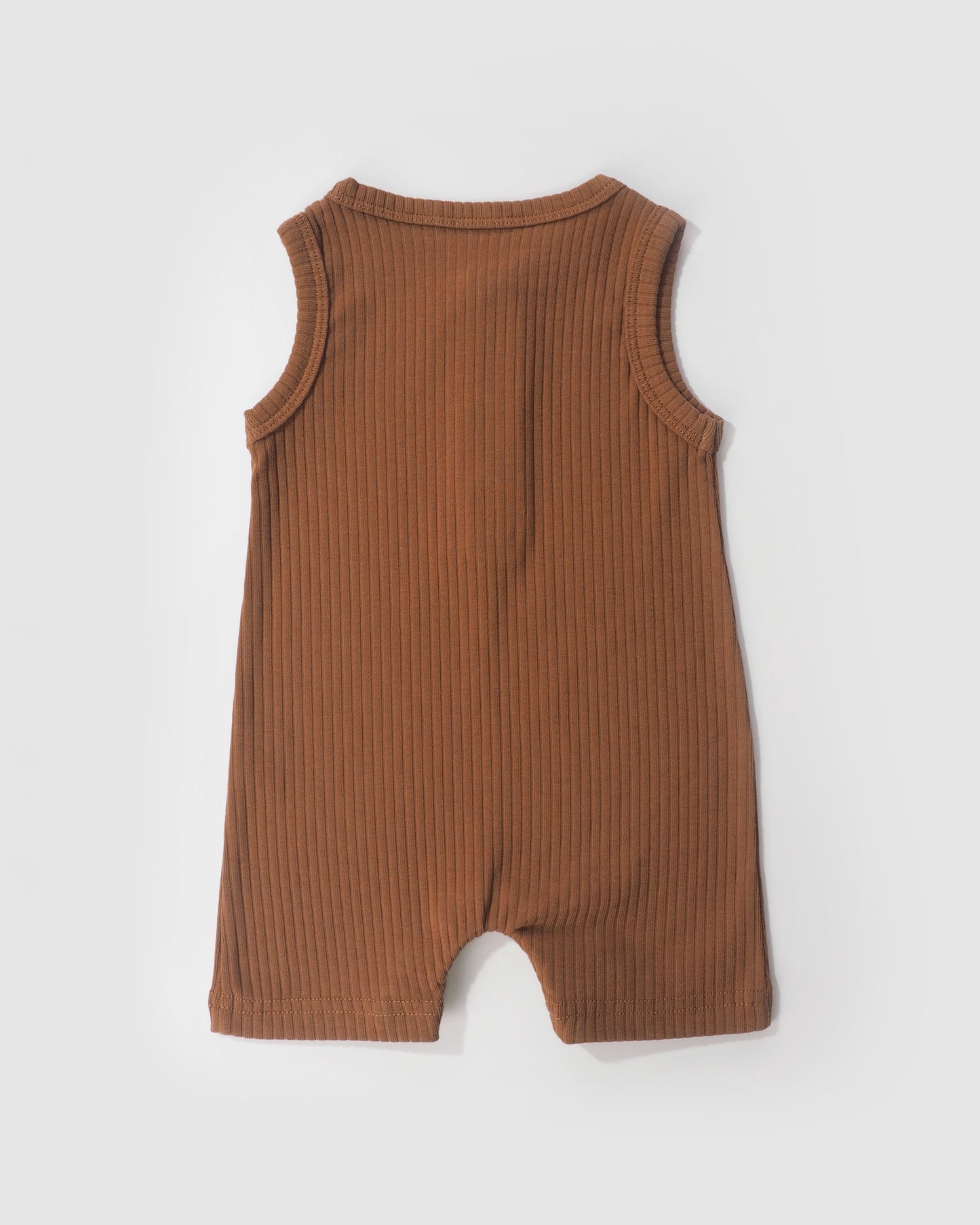 Organic Sleeveless Romper, Gingerbread