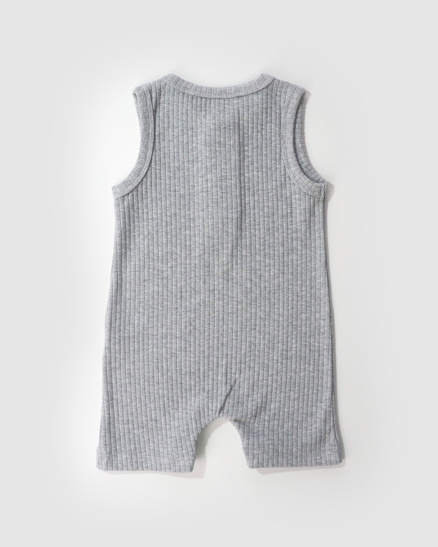 Organic Sleeveless Romper, Grey