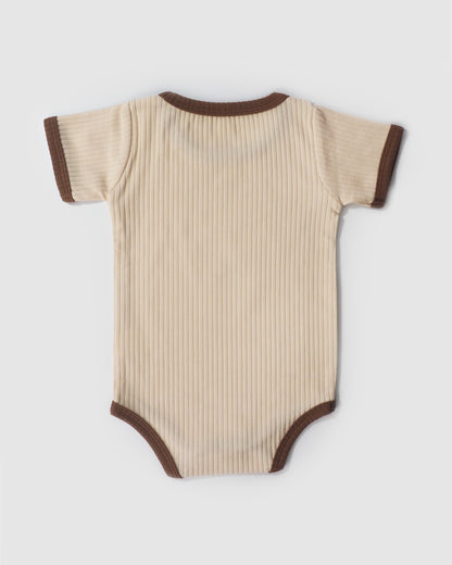 Ribbed Retro Sporty Bodysuit, Buttermilk