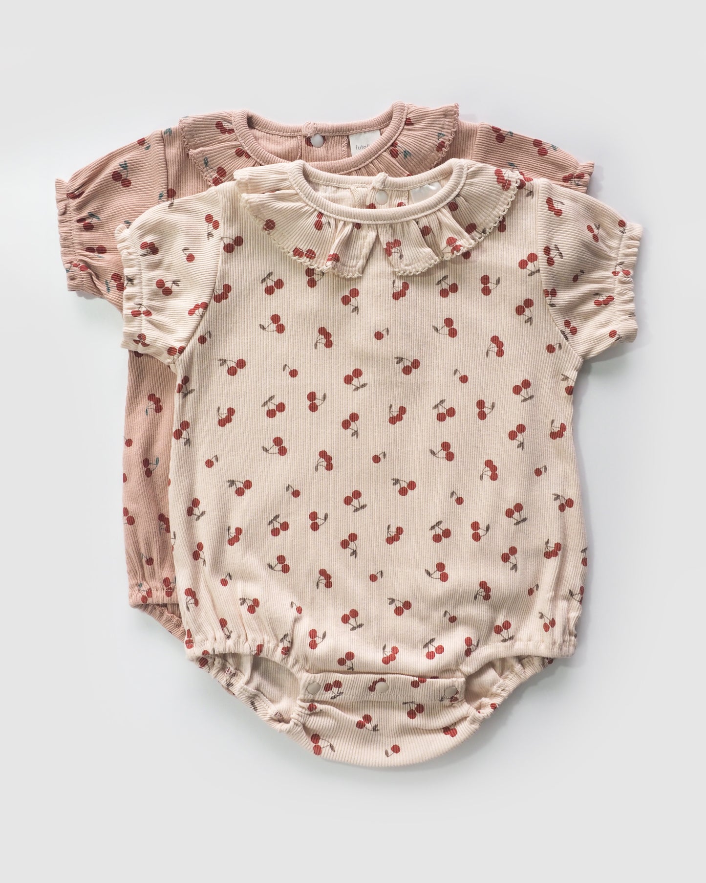 Cherry Lace Collar Bodysuit, Rice