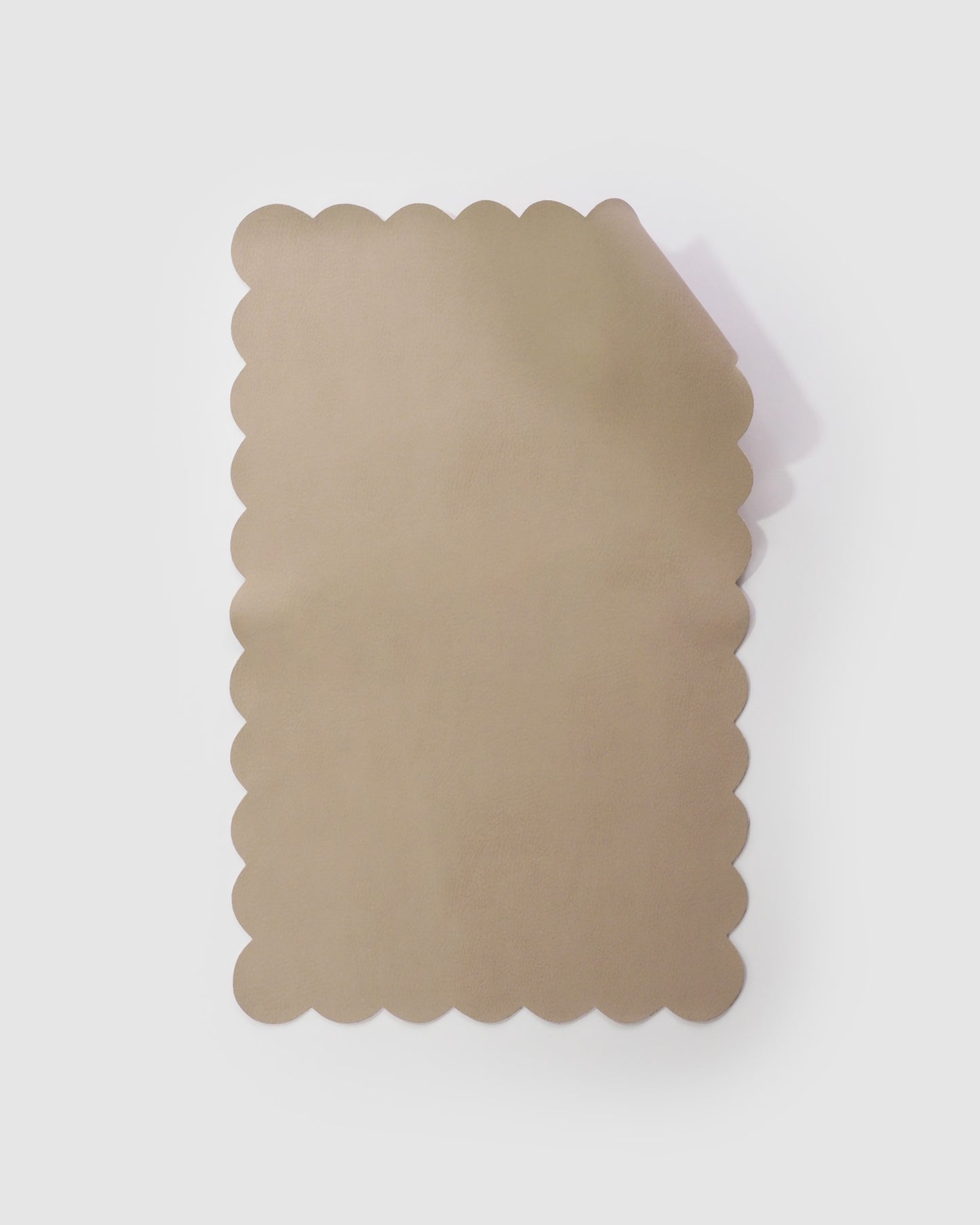 Vegan Leather Scallop Travel Changing Mat, Taupe