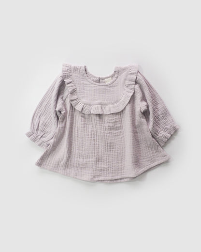 Long Sleeve Ruffle Blouse, Lilac